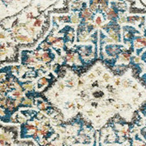 Homeroots 5' X 8' Beige Oriental Distressed Area Rug With Fringe  Polyester 555338