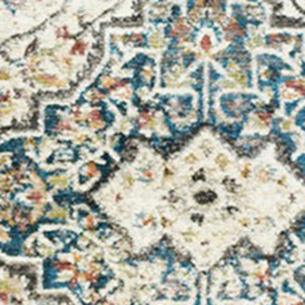 Homeroots 5' X 8' Beige Oriental Distressed Area Rug With Fringe  Polyester 555338