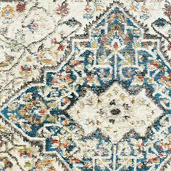 Homeroots 8' X 10' Beige Oriental Distressed Area Rug With Fringe  Polyester 555339