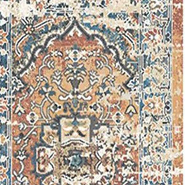 Homeroots 8' Rust Oriental Distressed Runner Rug With Fringe  Polyester 555347