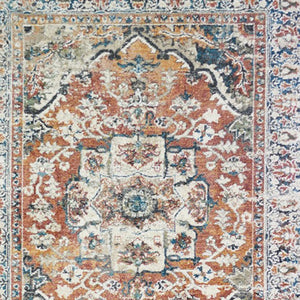 Homeroots 5' X 8' Rust Oriental Distressed Area Rug With Fringe  Polyester 555348