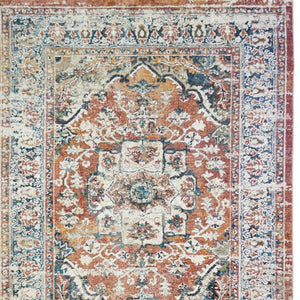 Homeroots 5' X 8' Rust Oriental Distressed Area Rug With Fringe  Polyester 555348