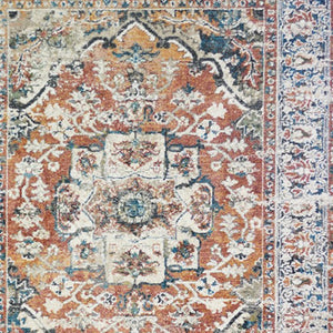 Homeroots 8' X 10' Rust Oriental Distressed Area Rug With Fringe  Polyester 555349