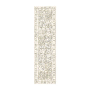 HomeRoots 8' Ivory Oriental Distressed Runner Rug – Classic Design, Durable, Soft Texture for Any Space! 555367