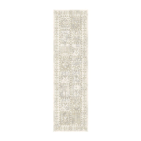 HomeRoots 8' Ivory Oriental Distressed Runner Rug – Classic Design, Durable, Soft Texture for Any Space! 555367