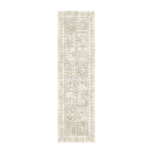 HomeRoots 8' Ivory Oriental Distressed Runner Rug – Classic Design, Durable, Soft Texture for Any Space! 555367