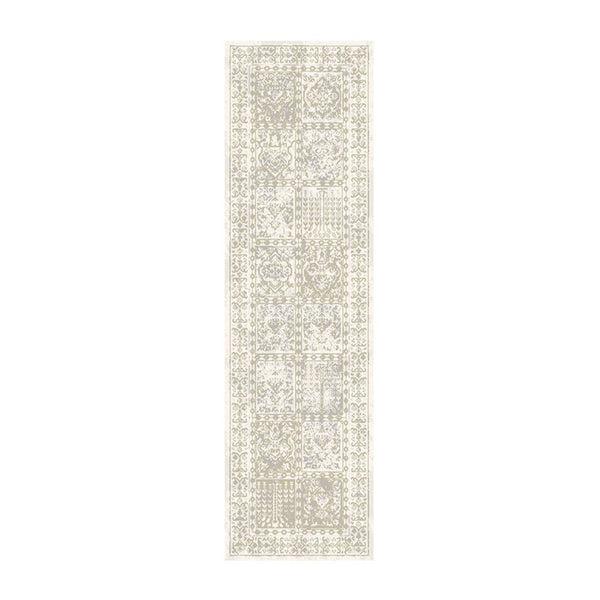 HomeRoots 8' Ivory Oriental Distressed Runner Rug – Classic Design, Durable, Soft Texture for Any Space! 555367