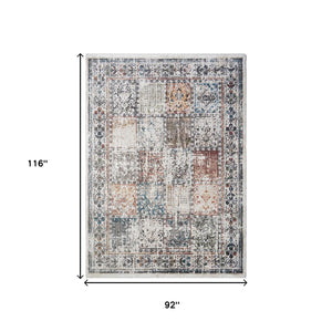 Homeroots 8' X 10' Ivory Oriental Distressed Area Rug With Fringe  Polyester 555374