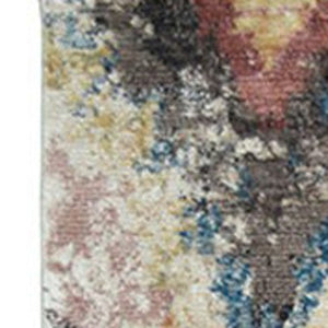 Homeroots 8' X 10' Blue Geometric Distressed Area Rug With Fringe  Polyester 555379