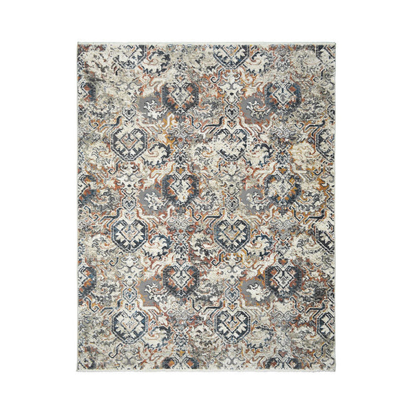 Homeroots 5' X 8' Rust Oriental Distressed Area Rug With Fringe  Polyester 555383