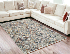 Homeroots 5' X 8' Rust Oriental Distressed Area Rug With Fringe  Polyester 555383