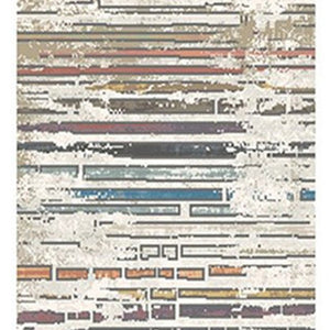 HomeRoots 8' Beige Geometric Distressed Runner Rug with Fringed Edges - Vintage Style for Hallways & Entryways 555387