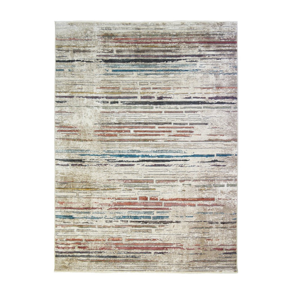 HomeRoots 9' Beige Geometric Distressed Area Rug with Classic Fringe – Stylish, Durable, and Stain-Resistant Design 9' X 13' 555390