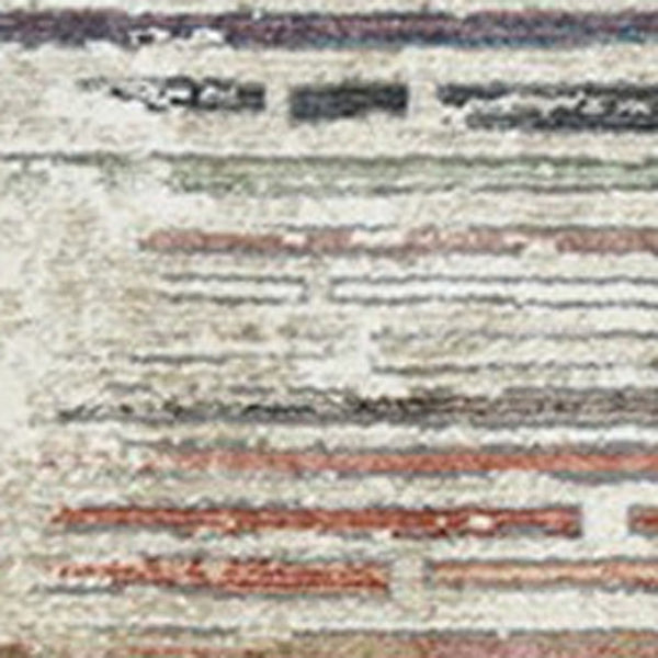 HomeRoots 9' Beige Geometric Distressed Area Rug with Classic Fringe – Stylish, Durable, and Stain-Resistant Design 9' X 13' 555390