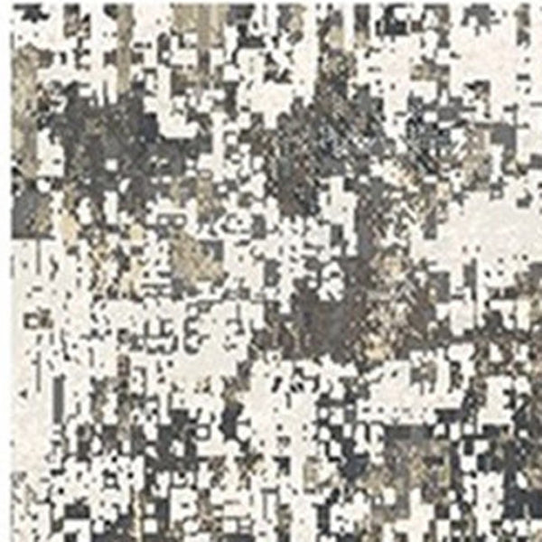 HomeRoots 8' Black Abstract Distressed Runner Rug with Classic Tassel Fringe - Modern Artistry for Your Home 555392