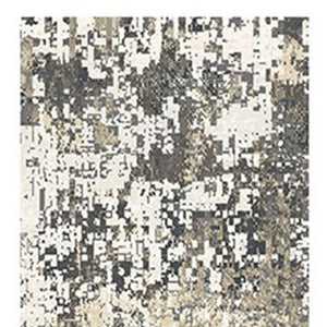 HomeRoots 8' Black Abstract Distressed Runner Rug with Classic Tassel Fringe - Modern Artistry for Your Home 555392