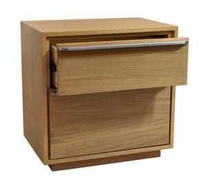 Homeroots 24" Oak Two Drawer Wood Nightstand With Storage   555396