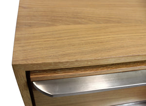 Homeroots 24" Oak Two Drawer Wood Nightstand With Storage   555396