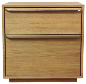 Homeroots 28" Oak Two Drawer Wood Nightstand   555397