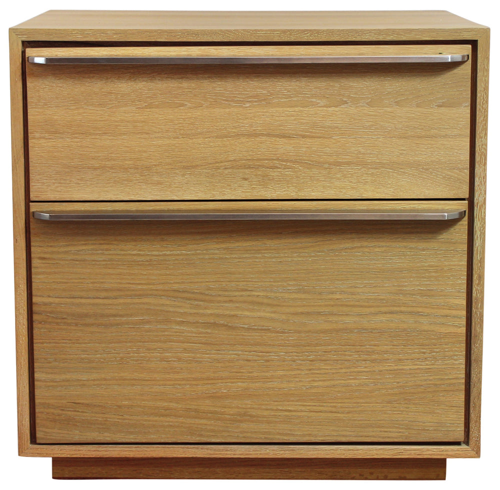 Homeroots 28" Oak Two Drawer Wood Nightstand   555397