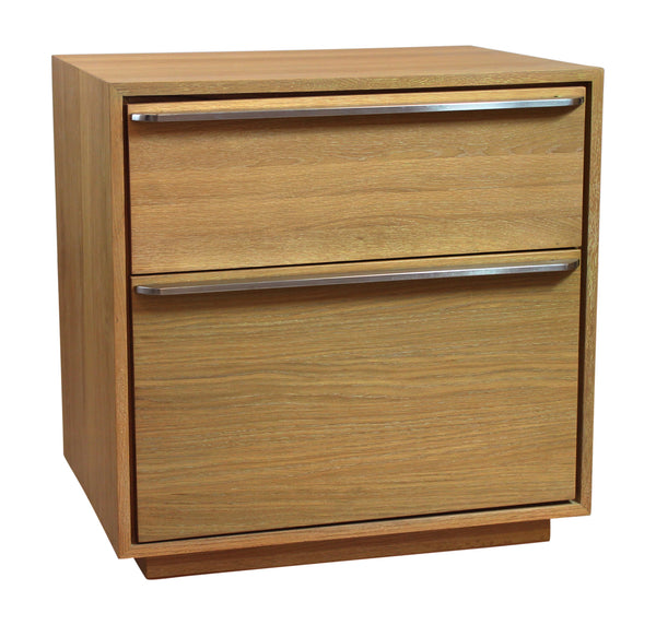 Homeroots 28" Oak Two Drawer Wood Nightstand   555397