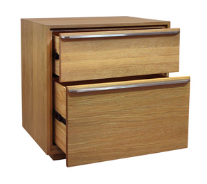 Homeroots 28" Oak Two Drawer Wood Nightstand   555397