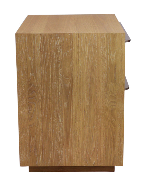 Homeroots 28" Oak Two Drawer Wood Nightstand   555397