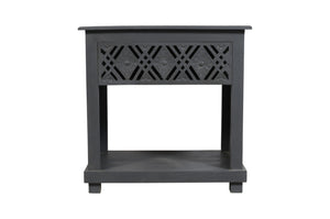 HomeRoots 28" Gray Solid Wood Nightstand with Distressed Finish - Vintage Coastal Chic Design & Storage Solutions 555402