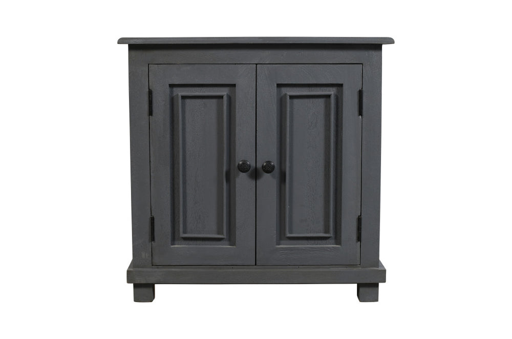 Homeroots 28" Distressed Gray Solid Wood Nightstand With Storage   555410