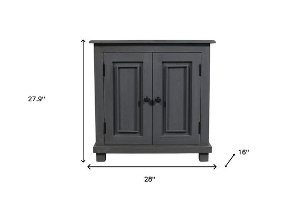HomeRoots 28" Distressed Gray Solid Wood Nightstand – Rustic Charm with Storage for Any Space & Style! 555410
