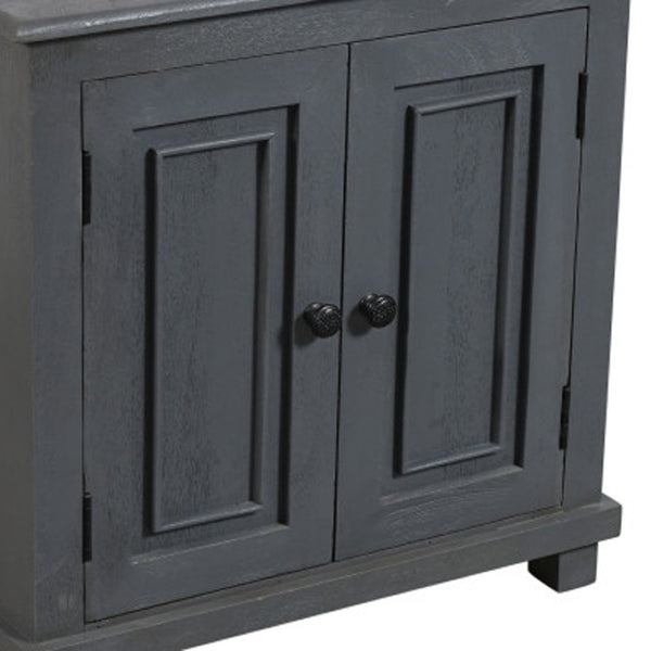 HomeRoots 28" Distressed Gray Solid Wood Nightstand – Rustic Charm with Storage for Any Space & Style! 555410