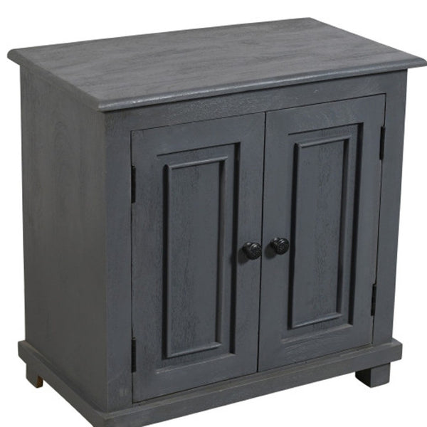 HomeRoots 28" Distressed Gray Solid Wood Nightstand – Rustic Charm with Storage for Any Space & Style! 555410