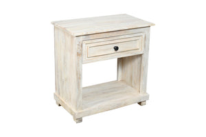 HomeRoots 28" Rustic Solid Wood Distressed Nightstand - Versatile Storage & Vintage Charm for Any Room 555413