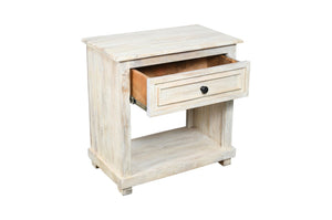 HomeRoots 28" Rustic Solid Wood Distressed Nightstand - Versatile Storage & Vintage Charm for Any Room 555413