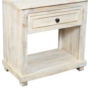 HomeRoots 28" Rustic Solid Wood Distressed Nightstand - Versatile Storage & Vintage Charm for Any Room 555413