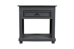 Homeroots 28" Distressed Gray One Drawer Solid Wood Nightstand   555414