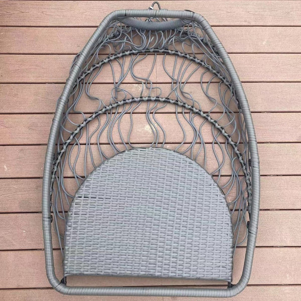 HomeRoots Gray Solid Color Single Swing Chair – Ergonomic Indoor/Outdoor Retreat for Cozy Relaxation & Style 555422