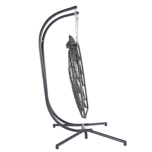 HomeRoots Beige Double Swing Chair for Two - Stylish Indoor/Outdoor Seating with Durable Wicker Design 555425