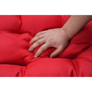 HomeRoots Red Double Swing Chair - Cozy Wicker-Style Hammock for 2, Perfect for Patios & Outdoor Relaxation! 555426