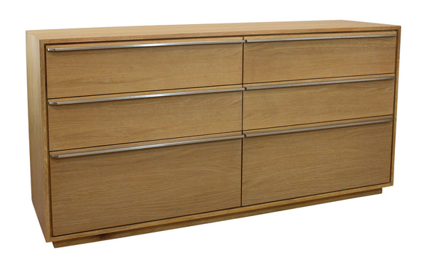 Homeroots 60" Natural Solid Wood Six Drawer Double Dresser  Solid Wood 555430