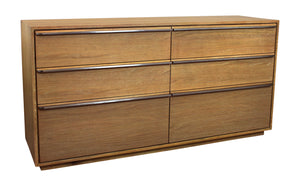 Homeroots 72" Brown Solid Wood Six Drawer Double Dresser  Solid Wood 555431