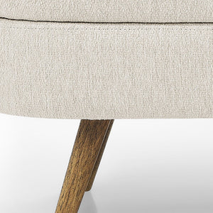 Homeroots 44" Stylish Beige And Brown Linen Upholstered Storage Bench With Flip Top For Neat Spaces   555443