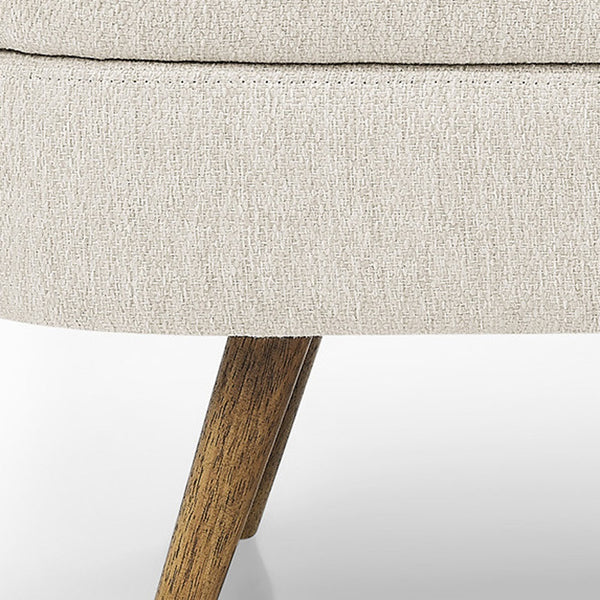 Homeroots 44" Stylish Beige And Brown Linen Upholstered Storage Bench With Flip Top For Neat Spaces   555443