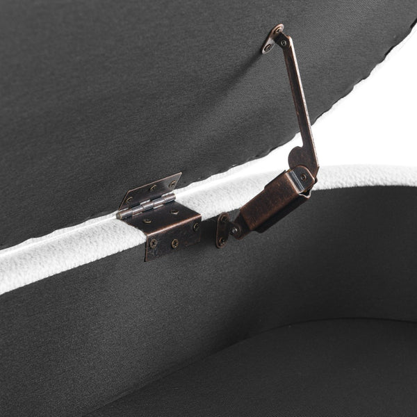 Homeroots 44" Stylish White And Brown Linen Upholstered Storage Bench - Functional Flip Top For Neat Spaces!   555444