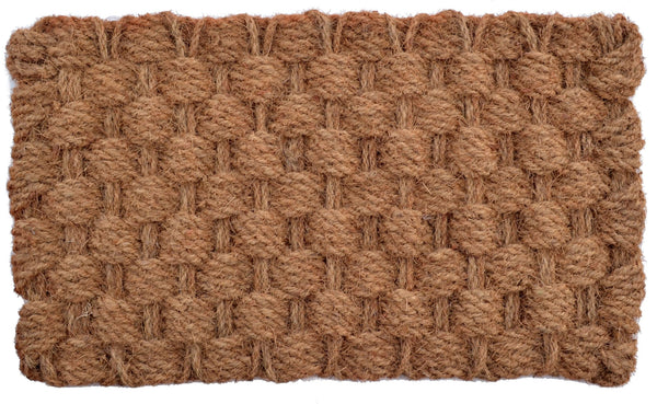 Homeroots 24" X 36" Brown Coir Weave Outdoor Door Mat   555448