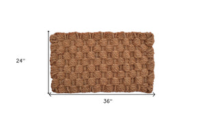 Homeroots 24" X 36" Brown Coir Weave Outdoor Door Mat   555448