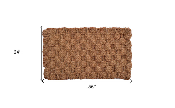 Homeroots 24" X 36" Brown Coir Weave Outdoor Door Mat   555448