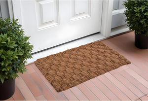 Homeroots 24" X 36" Brown Coir Weave Outdoor Door Mat   555448