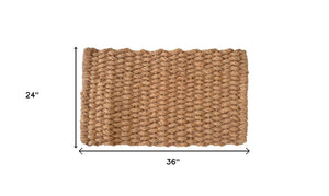 Homeroots 24" X 36" Brown Coir Weave Outdoor Door Mat   555450