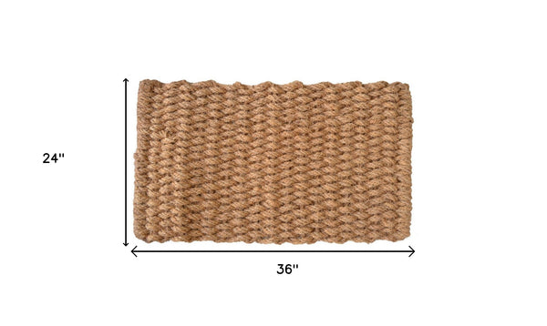 Homeroots 24" X 36" Brown Coir Weave Outdoor Door Mat   555450